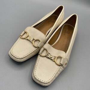 Cole Haan Shoes Womens Size 8‎ Off White Cream Horsebit Loafers Slip On Air